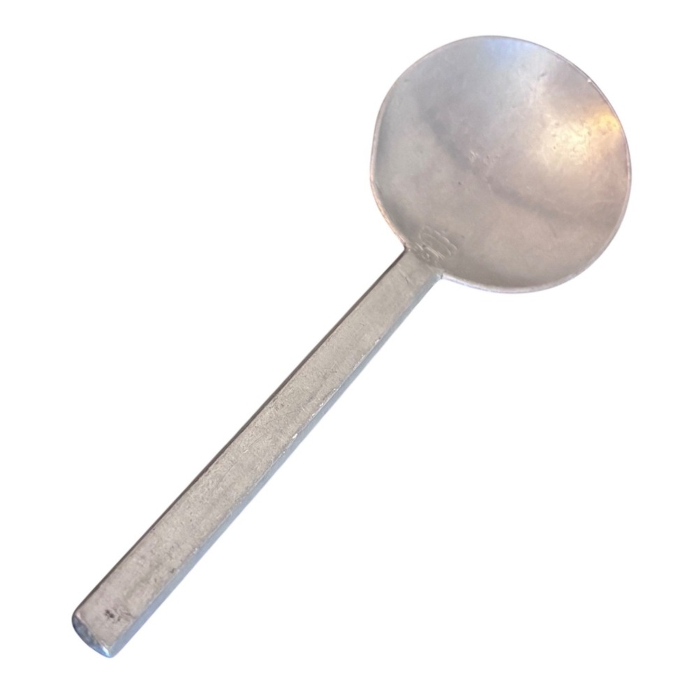 HL Crown‎ Hallmark Pewter Spoon | Vintage 20th Century Hand Forged Square Handle